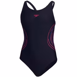 Speedo - Maillot de bain 1 pièce PLACEMENT - Fille (Bleu marine / Rose)