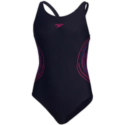 Speedo - Maillot de bain 1 pièce PLACEMENT - Fille (Bleu marine / Rose)