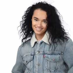 Levis - Veste camionneur EX-BOYFRIEND - Femme (Bleu denim)