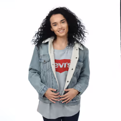 Levis - Veste camionneur EX-BOYFRIEND - Femme (Bleu denim)