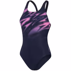 Speedo - Maillot de bain 1 pièce HYPER BOOM PLACEMENT - Femme (Bleu marine / Rose)