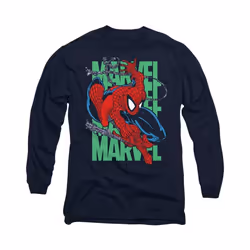 Spider-Man - T-shirt WALL CRAWLING - Adulte (Bleu marine)