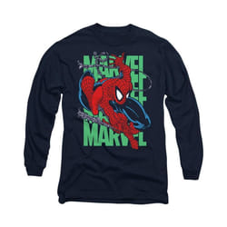 Spider-Man - T-shirt WALL CRAWLING - Adulte (Bleu marine)