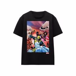Marvel - T-shirt X-MEN TEAM DEFEND - Adulte (Noir)