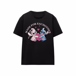 Lilo & Stitch - T-shirt MADE FOR EACH OTHER - Adulte (Noir)