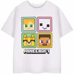 Minecraft - T-shirt manches courtes - Fille (Blanc)