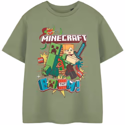 Minecraft - T-shirt BOOM - Garçon (Vert)