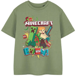 Minecraft - T-shirt BOOM - Garçon (Vert)