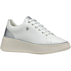 Geox - Baskets D SUNNETTY - Femme (Blanc / Argenté)