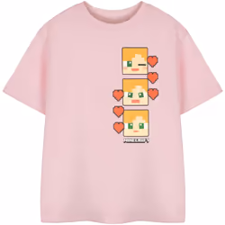 Minecraft - T-shirt manches courtes - Fille (Rose)