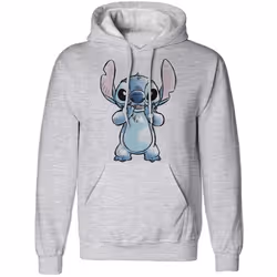 Lilo & Stitch - Sweat à capuche HANDS ON FACE - Adulte (Gris chiné) - L