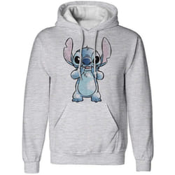Lilo & Stitch - Sweat à capuche HANDS ON FACE - Adulte (Gris chiné) - L