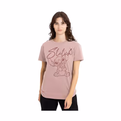 Lilo & Stitch - T-shirt SKETCHY AND CUTE - Femme (Rose pâle) - L