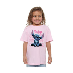 Lilo & Stitch - T-shirt CUTE AS CAN BE - Fille (Rose clair) - 5/6 ans