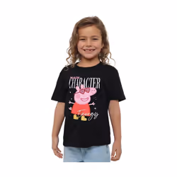 Peppa Pig - T-shirt MAIN CHARACTER - Fille (Noir) - 3/4 ans