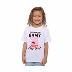 Peppa Pig - T-shirt BINGO CARD - Fille (Blanc) - 7/8 ans