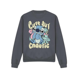 Lilo & Stitch - Sweat CUTE BUT CHAOTIC - Adulte (Charbon) - M