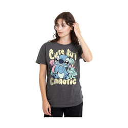 Lilo & Stitch - T-shirt CUTE BUT CHAOTIC - Femme (Charbon) - XXL