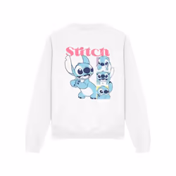 Lilo & Stitch - Sweat KISSES - Adulte (Blanc) - S