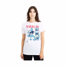 Lilo & Stitch - T-shirt KISSES - Femme (Blanc) - L