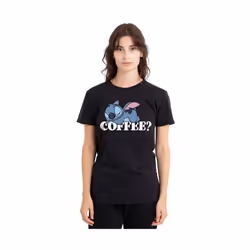 Lilo & Stitch - T-shirt COFFEE? - Femme (Noir) - M