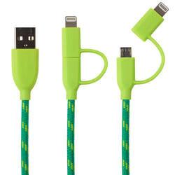 Boompods DCGRN câble USB 1 m USB A Micro-USB B/Lightning Vert