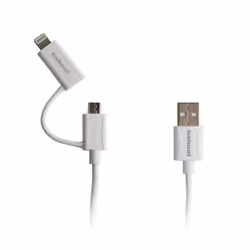 Hahnel 1000 652.0, 1,5 m, USB A, Micro-USB B/Lightning, Mâle/Mâle, Blanc