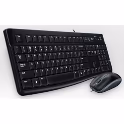 Logitech Desktop MK120, Avec fil, USB, AZERTY, Noir, Souris incluse