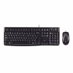 Logitech Desktop MK120, Avec fil, USB, QWERTZ, Noir, Souris incluse