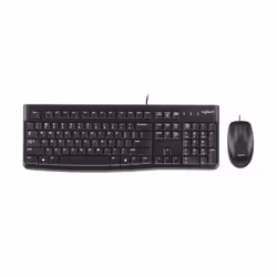 Logitech Desktop MK120, Taille réelle (100 %), Avec fil, USB, QWERTY, Noir, Souris incluse