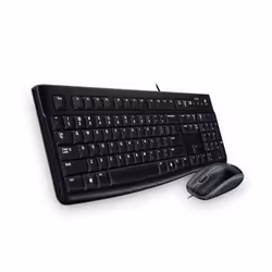 Logitech Desktop MK120, Taille réelle (100 %), Avec fil, USB, Noir, Souris incluse