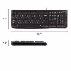 Logitech K120 Corded Keyboard clavier USB AZERTY Belge Noir - Vue supplémentaire 11