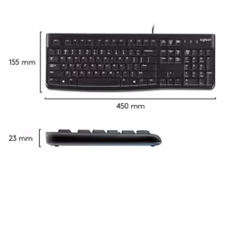 Logitech K120 Corded Keyboard clavier USB AZERTY Belge Noir - Vue supplémentaire 12
