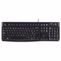 Logitech K120 Corded Keyboard, Avec fil, USB, QWERTZ, Noir