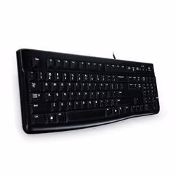 Logitech K120 Corded Keyboard, Taille réelle (100 %), Avec fil, USB, Noir