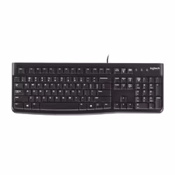 Logitech K120 Corded Keyboard, Avec fil, USB, QWERTY, Noir