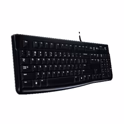 Logitech K120 Corded Keyboard, Taille réelle (100 %), Avec fil, USB, Noir