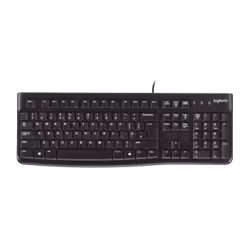 Logitech K120 Corded Keyboard, Avec fil, USB, QWERTY, Noir