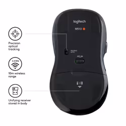 Logitech M510 souris RF sans fil Laser - Vue supplémentaire 6