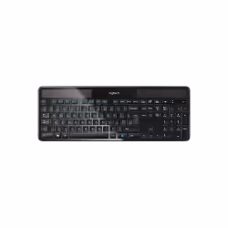 Logitech Wireless Solar Keyboard K750, Taille réelle (100 %), Sans fil, RF sans fil, QWERTZ, Noir