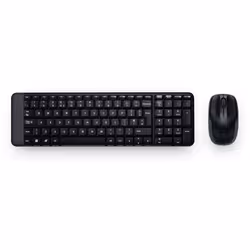 Logitech Wireless Combo MK220, Taille réelle (100 %), Sans fil, USB, Noir, Souris incluse
