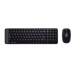 Logitech Wireless Combo MK220, Mini, Sans fil, RF sans fil, QWERTY, Noir, Souris incluse