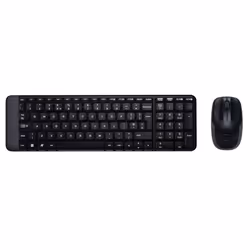 Logitech Wireless Combo MK220, Taille réelle (100 %), Sans fil, RF sans fil, QWERTY, Noir, Souris incluse