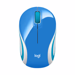 Logitech LGT-M187BU, Ambidextre, Optique, RF sans fil, 1000 DPI, Bleu