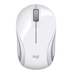 Logitech LGT-M187W, Ambidextre, Optique, RF sans fil, 1000 DPI, Argent, Blanc