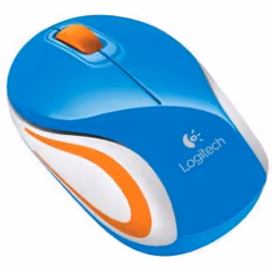 Logitech Wireless Mini Mouse M187, Ambidextre, Optique, RF sans fil, 1000 DPI, Bleu
