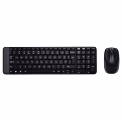 Logitech Wireless Combo MK220, Taille réelle (100 %), Sans fil, USB, Noir, Souris incluse