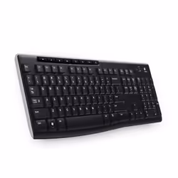 Logitech Wireless Keyboard K270, Taille réelle (100 %), Sans fil, RF sans fil, QWERTY, Noir