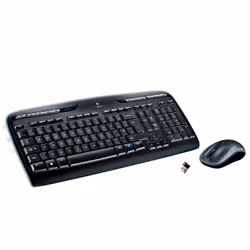Logitech Wireless Combo MK330, Taille réelle (100 %), Sans fil, USB, QWERTY, Noir, Gris, Souris incluse