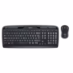 Logitech Wireless Combo MK330, Taille réelle (100 %), Sans fil, RF sans fil, AZERTY, Noir, Souris incluse